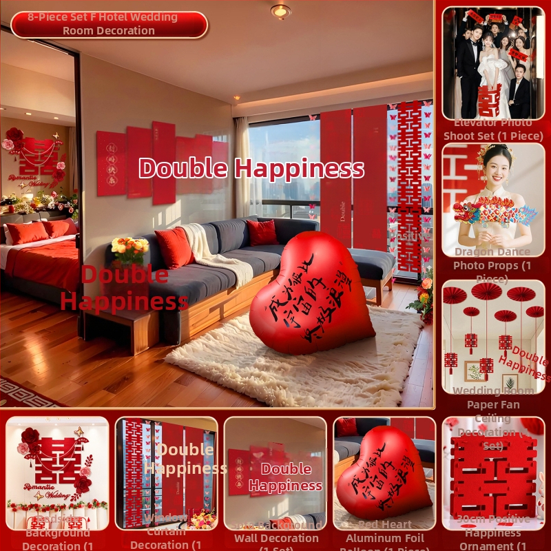 Feixunfei Vestuvės vietos dekoravimo rinkinys — popierinė fono sienos dekoras su kaspėlėmis ir gėlėmis