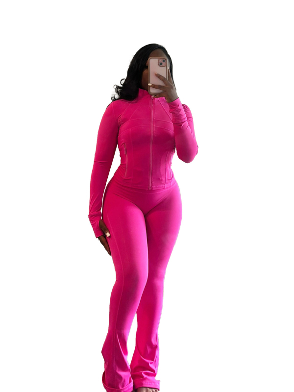 Костюм от две части с квилиран плат, дълги ръкави, едноцветен полиестер-спандекс, есен 2024, елегантен градски стил