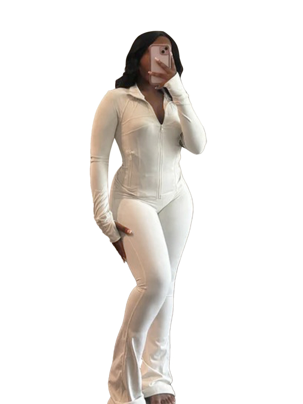 Костюм от две части с квилиран плат, дълги ръкави, едноцветен полиестер-спандекс, есен 2024, елегантен градски стил