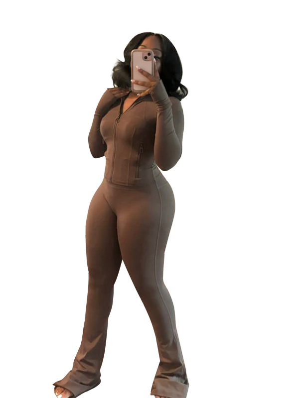 Костюм от две части с квилиран плат, дълги ръкави, едноцветен полиестер-спандекс, есен 2024, елегантен градски стил