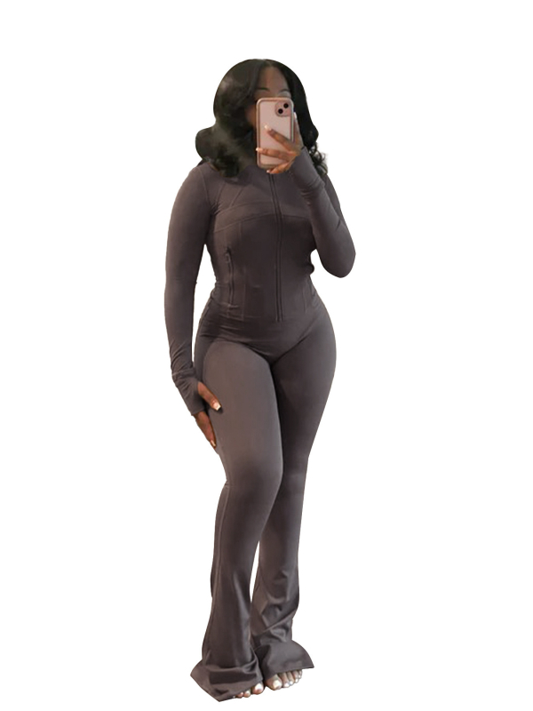 Костюм от две части с квилиран плат, дълги ръкави, едноцветен полиестер-спандекс, есен 2024, елегантен градски стил