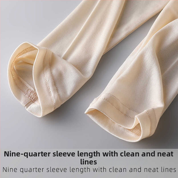 Ženski set od Mulberry svile: top s okruglim izrezom i 3/4 rukavima te hlače, ultra-tanki materijal 81–100 g/m², topao