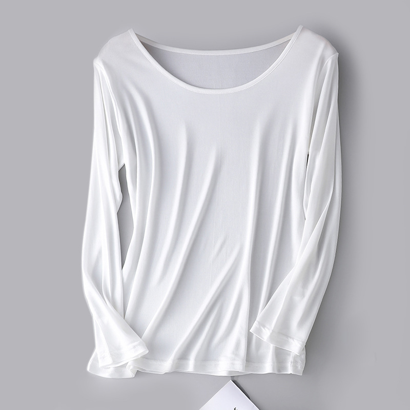 Ženski set od Mulberry svile: top s okruglim izrezom i 3/4 rukavima te hlače, ultra-tanki materijal 81–100 g/m², topao