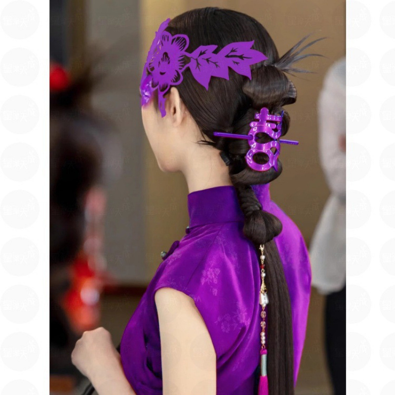 Új kínai stílusú papírvágott boldog szó matricák esküvői hálószobai dekorációhoz – Anyag: flockált szövet; Importálás: Nem; Márka: Egyéb; Kategória: Boldog szavak