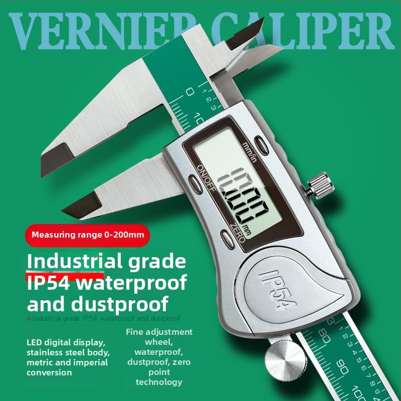 Цифров калипер от неръждаема стомана – индустриален клас, висока прецизност, цифров дисплей