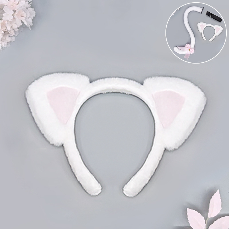 Lolita macskafül fejfedő és farok készlete, kézzel készített plüss, felnőtteknek, 2025 tavaszán