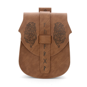 Srednjovjekovna utisnuta kvadratna torba za pojas - Vikingska retro kožna torba za cosplay Halloween (Značka: Ficino; Dostupno na lageru; Dobna skupina: Odrasli; Godina/sezona: Jesen 2025)