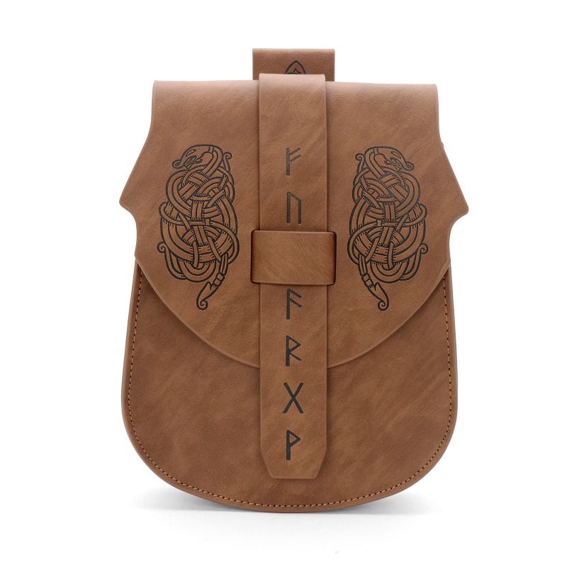 Srednjovjekovna utisnuta kvadratna torba za pojas - Vikingska retro kožna torba za cosplay Halloween (Značka: Ficino; Dostupno na lageru; Dobna skupina: Odrasli; Godina/sezona: Jesen 2025)