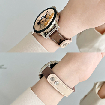 Prava kožna narukvica za Huawei pametni sat, kompatibilna s GT5/GT6, GT4, GT2/Honor Watch, Watch4/3 Pro — 18/20/22 mm, kopča na klik