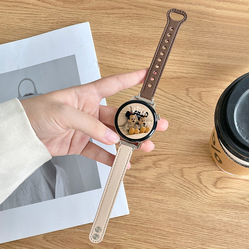 Prava kožna narukvica za Huawei pametni sat, kompatibilna s GT5/GT6, GT4, GT2/Honor Watch, Watch4/3 Pro — 18/20/22 mm, kopča na klik