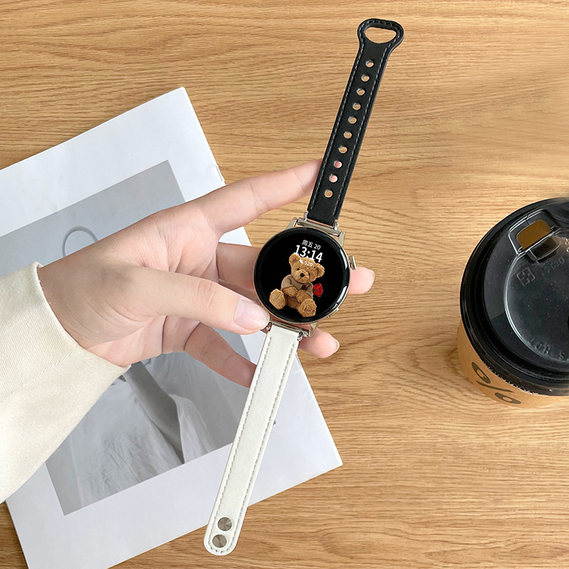 Prava kožna narukvica za Huawei pametni sat, kompatibilna s GT5/GT6, GT4, GT2/Honor Watch, Watch4/3 Pro — 18/20/22 mm, kopča na klik