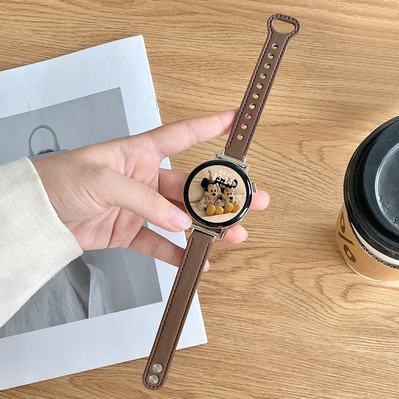 Prava kožna narukvica za Huawei pametni sat, kompatibilna s GT5/GT6, GT4, GT2/Honor Watch, Watch4/3 Pro — 18/20/22 mm, kopča na klik