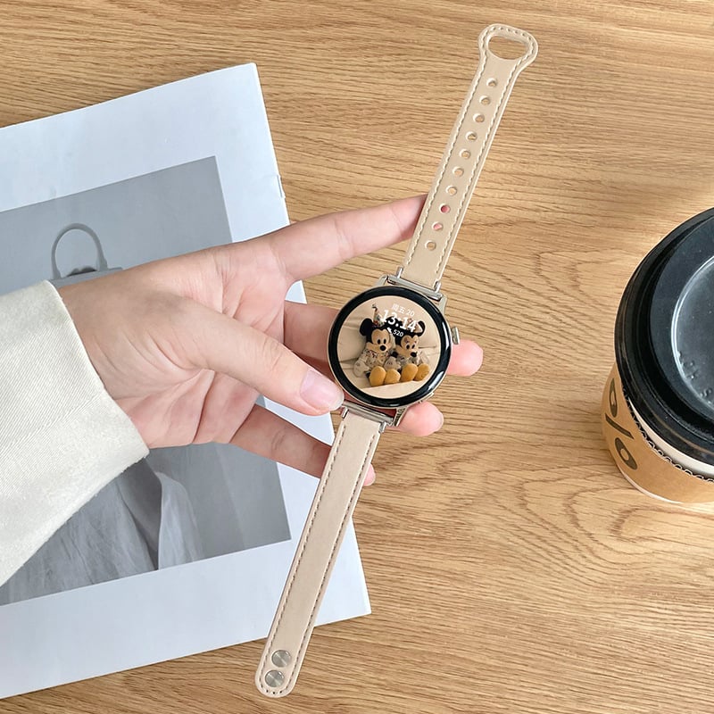 Prava kožna narukvica za Huawei pametni sat, kompatibilna s GT5/GT6, GT4, GT2/Honor Watch, Watch4/3 Pro — 18/20/22 mm, kopča na klik