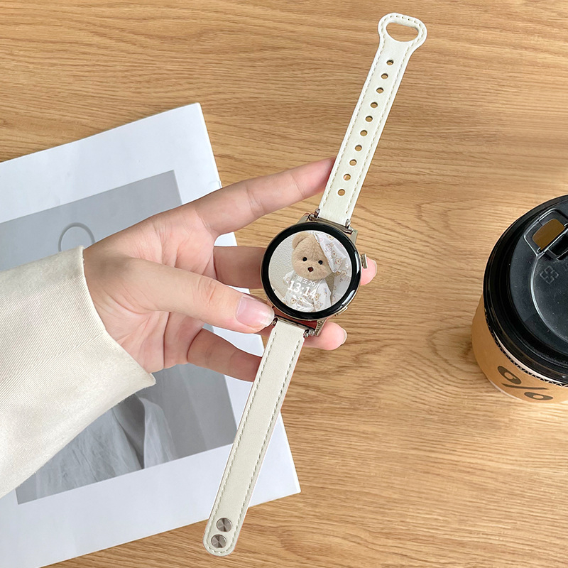 Prava kožna narukvica za Huawei pametni sat, kompatibilna s GT5/GT6, GT4, GT2/Honor Watch, Watch4/3 Pro — 18/20/22 mm, kopča na klik