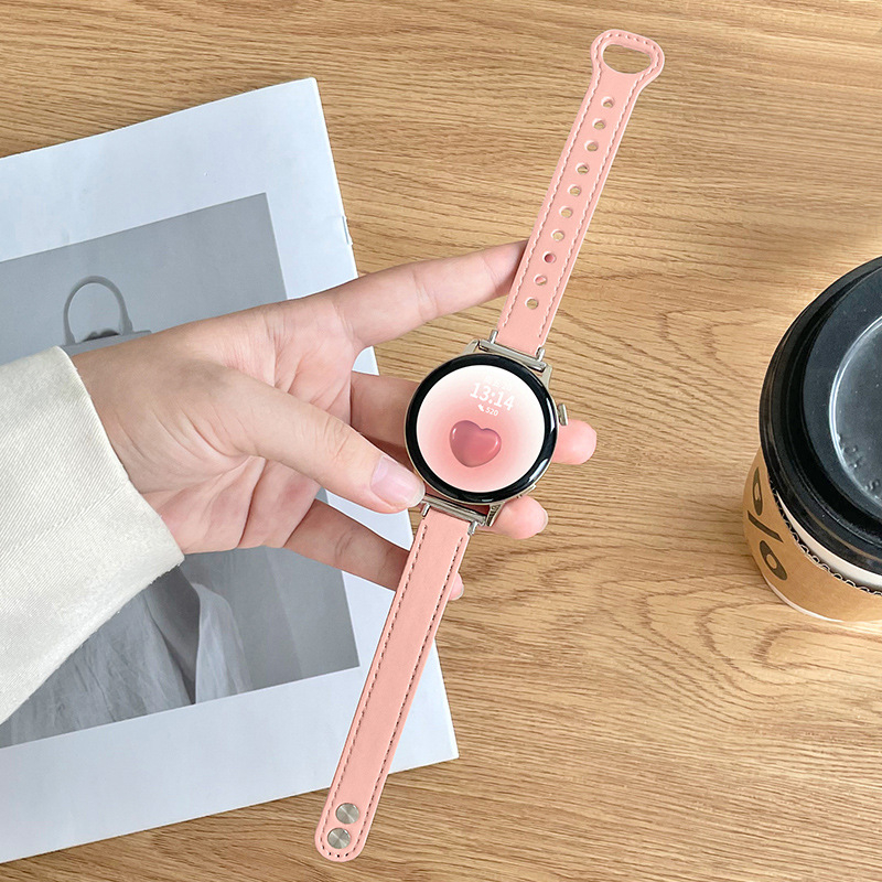 Prava kožna narukvica za Huawei pametni sat, kompatibilna s GT5/GT6, GT4, GT2/Honor Watch, Watch4/3 Pro — 18/20/22 mm, kopča na klik