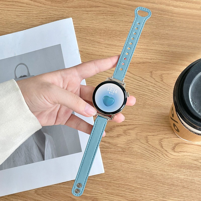 Prava kožna narukvica za Huawei pametni sat, kompatibilna s GT5/GT6, GT4, GT2/Honor Watch, Watch4/3 Pro — 18/20/22 mm, kopča na klik