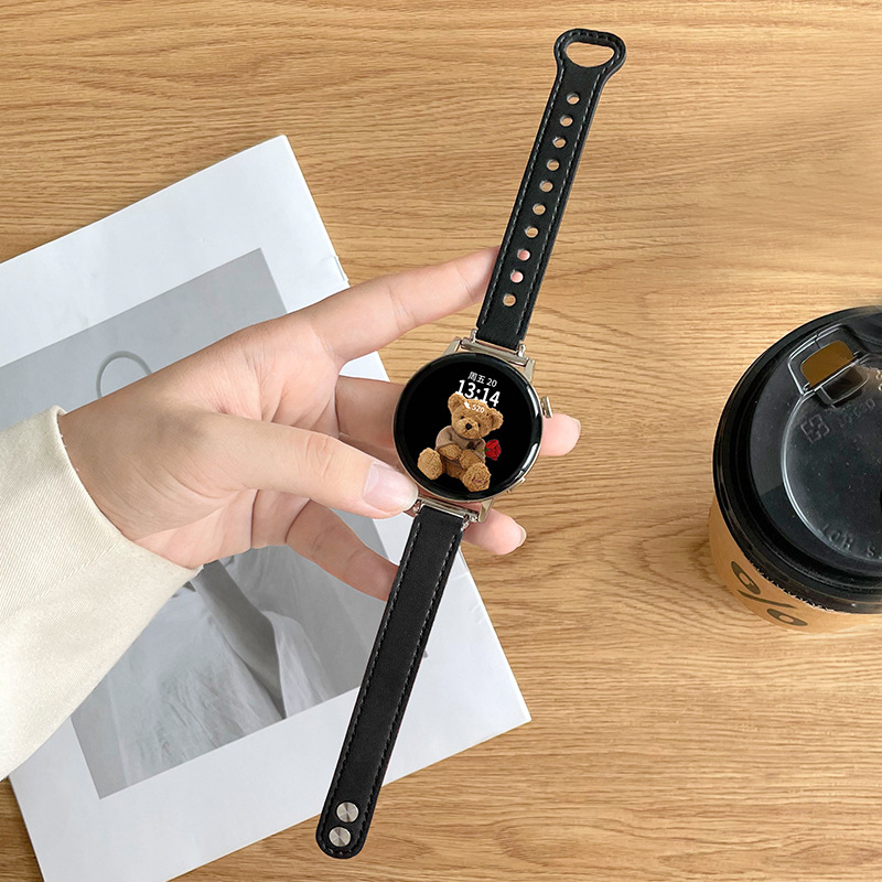 Prava kožna narukvica za Huawei pametni sat, kompatibilna s GT5/GT6, GT4, GT2/Honor Watch, Watch4/3 Pro — 18/20/22 mm, kopča na klik