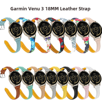 Remen od prave kože, 18 mm, za Garmin Vivoactive Venu3 – kompatibilan sa Samsungom i Huawei
