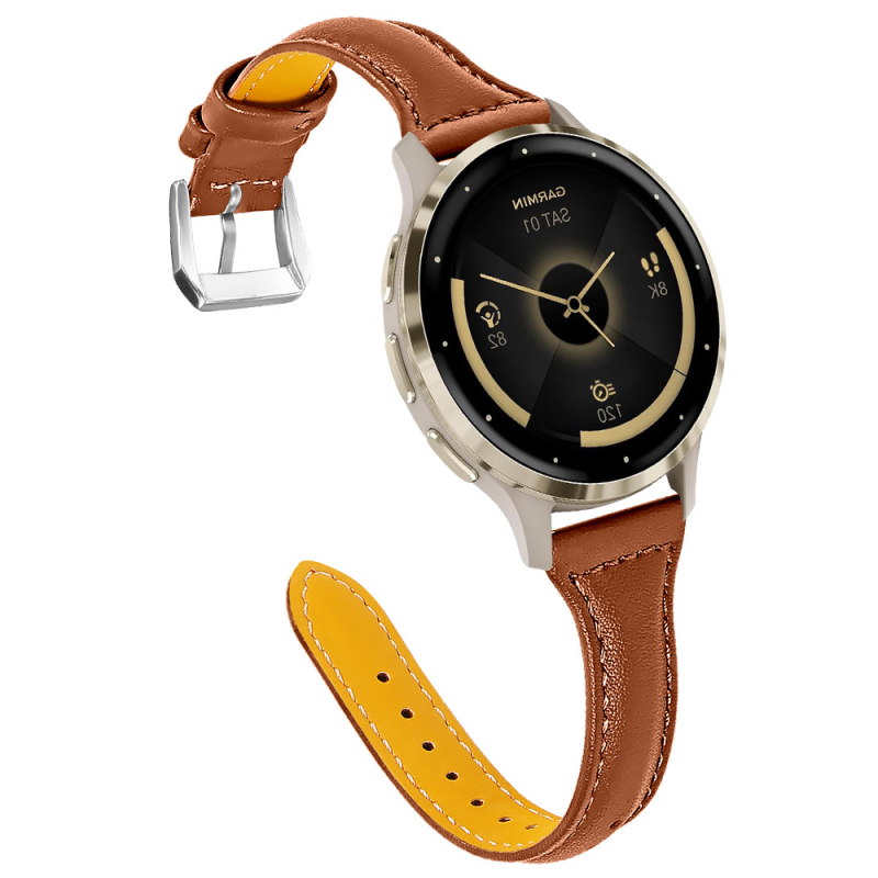 Remen od prave kože, 18 mm, za Garmin Vivoactive Venu3 – kompatibilan sa Samsungom i Huawei
