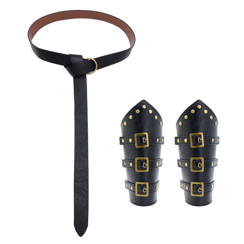 Srednjovjekovni vikinški renesansni pojas cosplay set s retro narukvicom za zglob i torbicom za struk, marka Other; za odrasle; zimsko izdanje 2024; spot goods