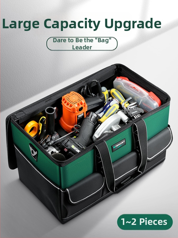 Set tašiek na náradie z odolného Oxfordského materiálu, zosilnený a prenosný – dve štvorcové tašky s 30% väčšou kapacitou a 3D dizajnom, s popruhmi, pre domáce použitie