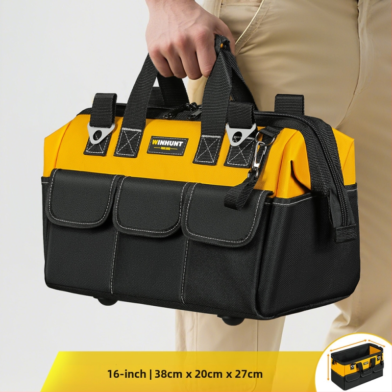 Set tašiek na náradie z odolného Oxfordského materiálu, zosilnený a prenosný – dve štvorcové tašky s 30% väčšou kapacitou a 3D dizajnom, s popruhmi, pre domáce použitie