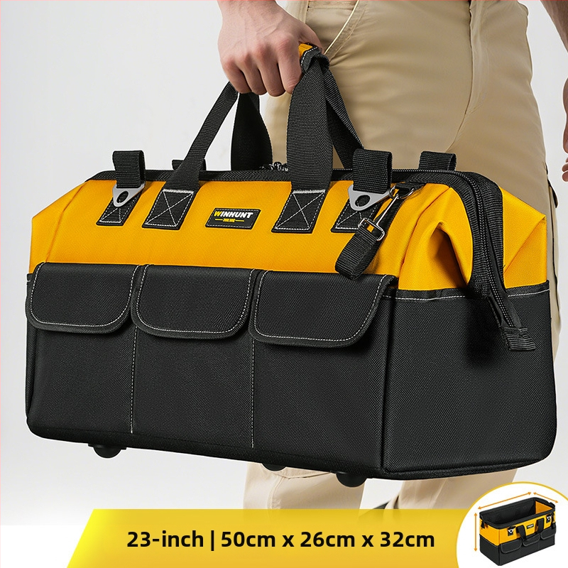 Set tašiek na náradie z odolného Oxfordského materiálu, zosilnený a prenosný – dve štvorcové tašky s 30% väčšou kapacitou a 3D dizajnom, s popruhmi, pre domáce použitie