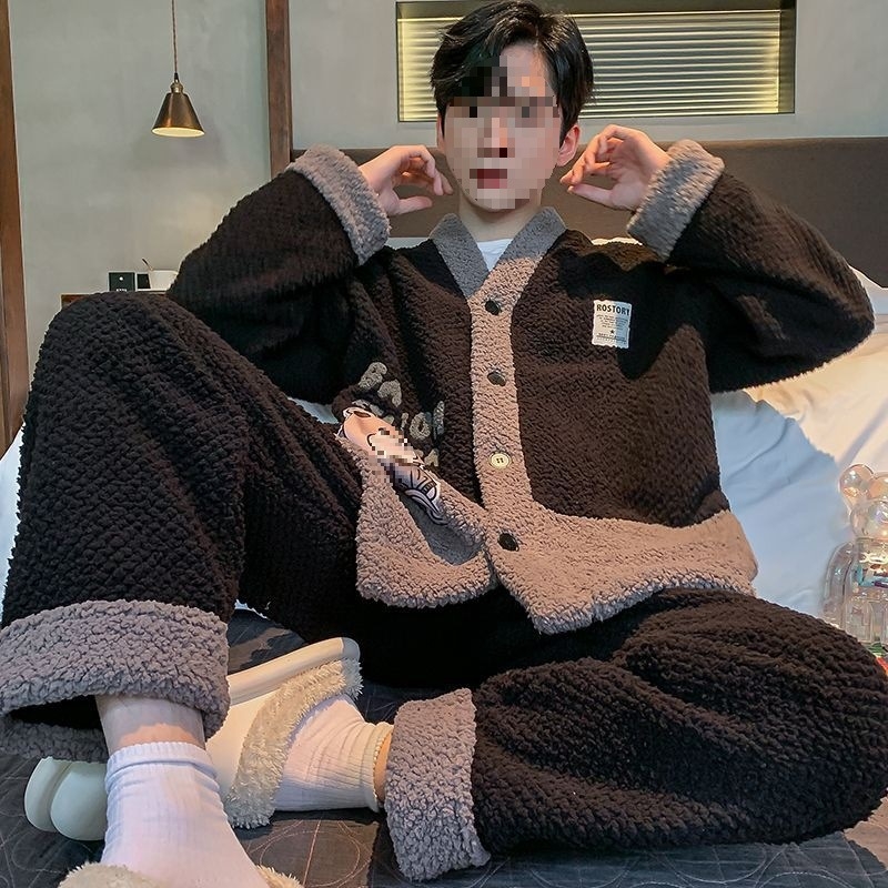 Muški zimski set pidžama od rastezljivog pamuka, korejskog stila kardigana