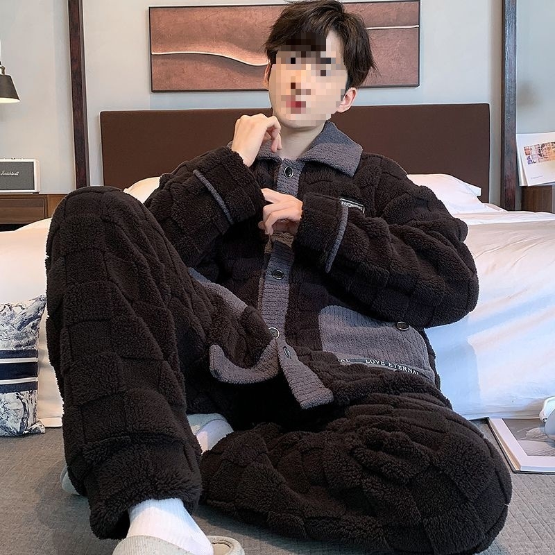 Muški zimski set pidžama od rastezljivog pamuka, korejskog stila kardigana