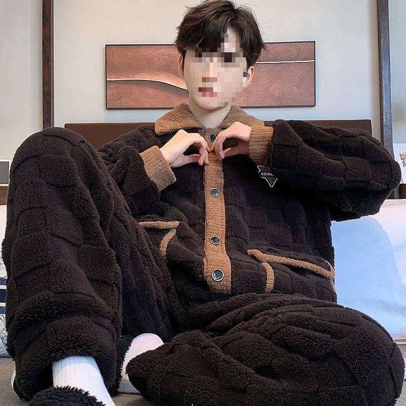 Muški zimski set pidžama od rastezljivog pamuka, korejskog stila kardigana