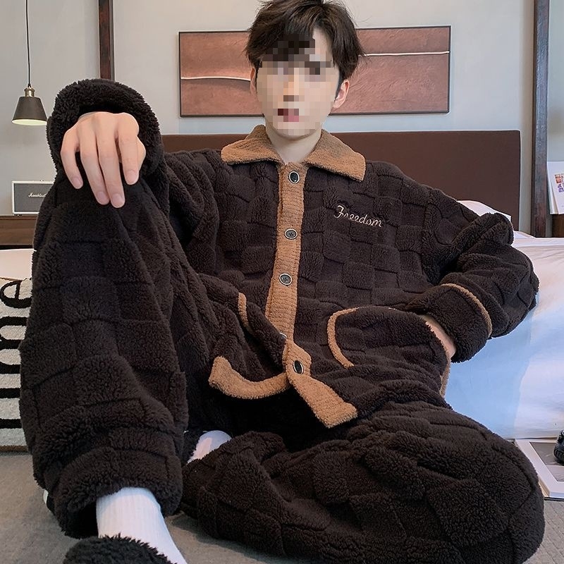 Muški zimski set pidžama od rastezljivog pamuka, korejskog stila kardigana