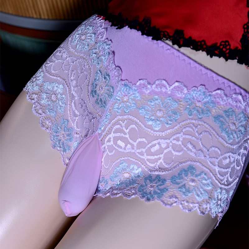 Meeste pitsilised aluspüksid koos taskuga, keskmise talje, nailonist pits, puuvillane vooder