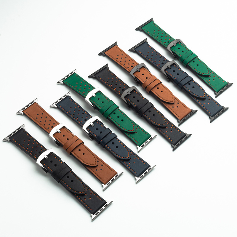 Λουράκι ρολογιού από μικροϊνές με τρύπες για Huawei Watch GT2 και Apple Watch – Στυλ βιντάζ, άνοιξη 2024