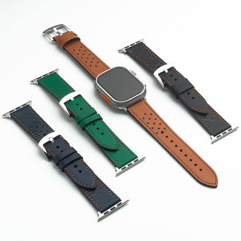 Λουράκι ρολογιού από μικροϊνές με τρύπες για Huawei Watch GT2 και Apple Watch – Στυλ βιντάζ, άνοιξη 2024