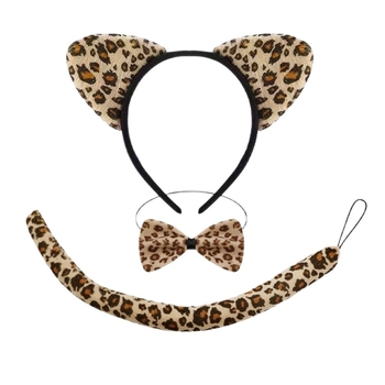 Gyerekeknek szóló Halloween jelmez gepárd mintával és farokkal, 2025 tavaszi kiadás