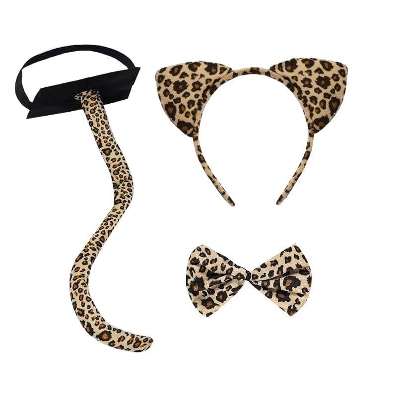 Gyerekeknek szóló Halloween jelmez gepárd mintával és farokkal, 2025 tavaszi kiadás