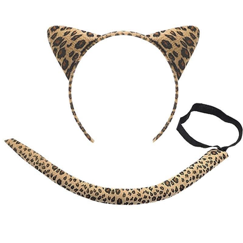 Gyerekeknek szóló Halloween jelmez gepárd mintával és farokkal, 2025 tavaszi kiadás