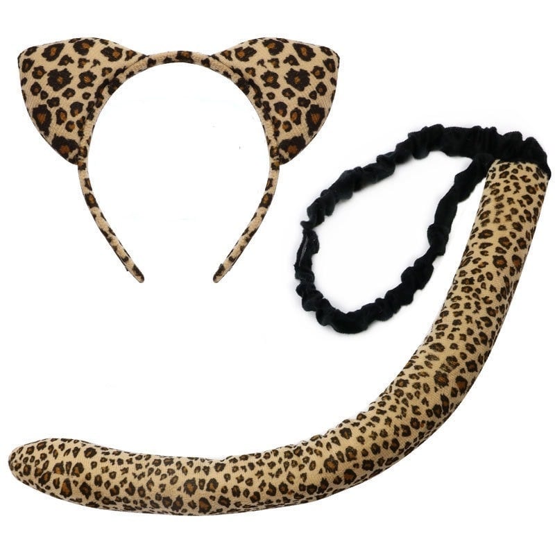 Gyerekeknek szóló Halloween jelmez gepárd mintával és farokkal, 2025 tavaszi kiadás