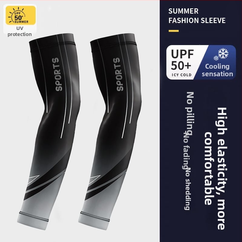 Vasaras saules aizsardzības rokas piedurknes – elpojošs Ice Silk maisījums ar poliesteru un spandeksu, piemērotas velosipēdu un motociklu braukšanai