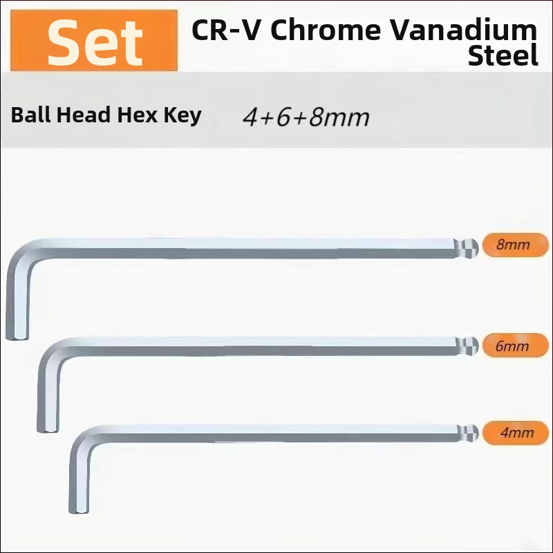 Sada imbusových kľúčov s vnútorným šesťhranom, L-tvarovaná guľová hlava