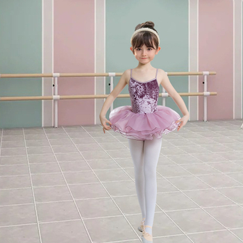 Body de dans pentru fete cu bretele – Gold Diamond Velvet, poliester, balet etno-latin, stil dulce, pentru copii 8+ ani