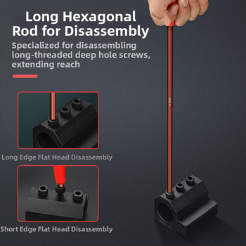 T-alakú hatszögletű imbuszkulcs, kettős fejű, S2 szerszámacél, edzett