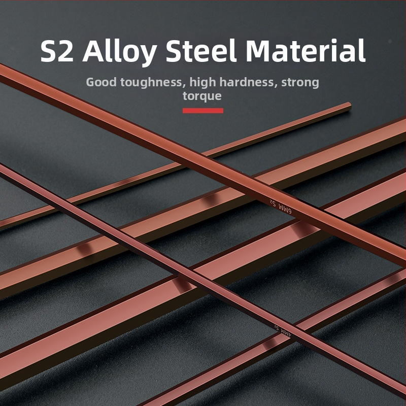 T-alakú hatszögletű imbuszkulcs, kettős fejű, S2 szerszámacél, edzett