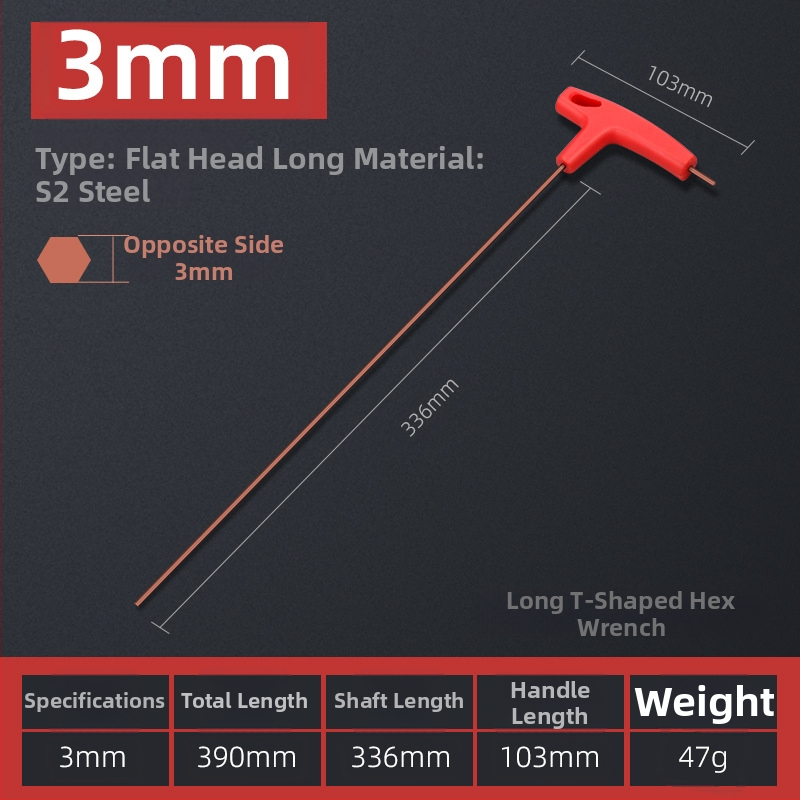 T-alakú hatszögletű imbuszkulcs, kettős fejű, S2 szerszámacél, edzett