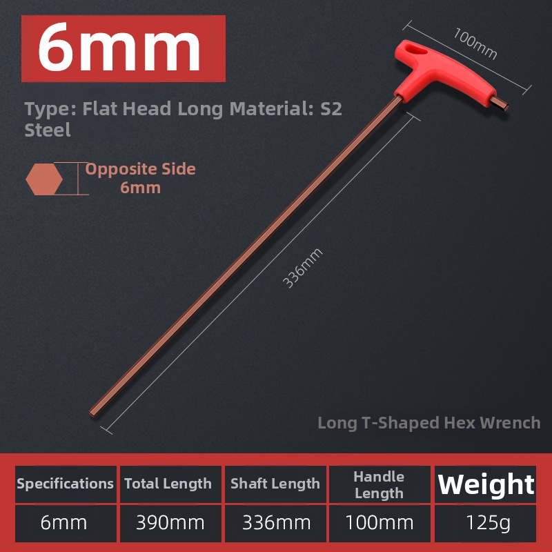 T-alakú hatszögletű imbuszkulcs, kettős fejű, S2 szerszámacél, edzett