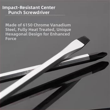 Комплект отвертки с магнит от хром-ванадиева стомана, кръстова и плоска глава, дръжка PP/TPR