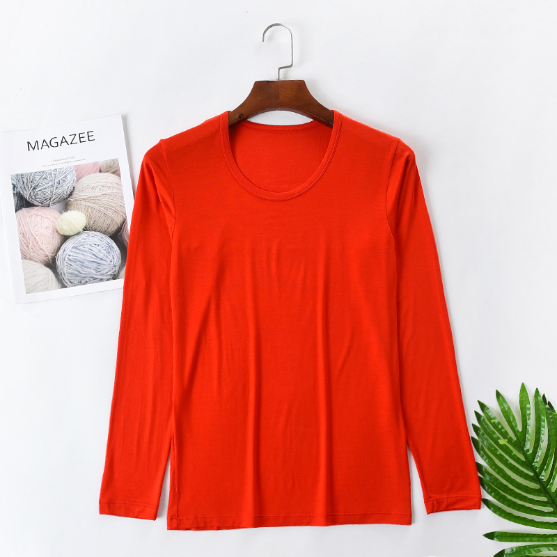 Vyrų modalinis ilgomis rankovėmis marškinėliai su apvalia kakleliu, vienos spalvos, 95% modal, svoris 181–200 g/m2