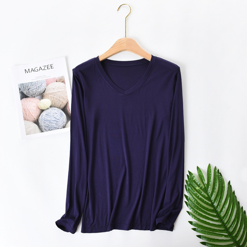 Vyrų modalinis ilgomis rankovėmis marškinėliai su apvalia kakleliu, vienos spalvos, 95% modal, svoris 181–200 g/m2