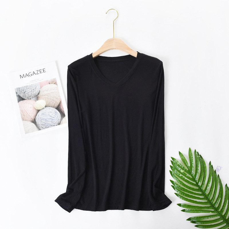 Vyrų modalinis ilgomis rankovėmis marškinėliai su apvalia kakleliu, vienos spalvos, 95% modal, svoris 181–200 g/m2