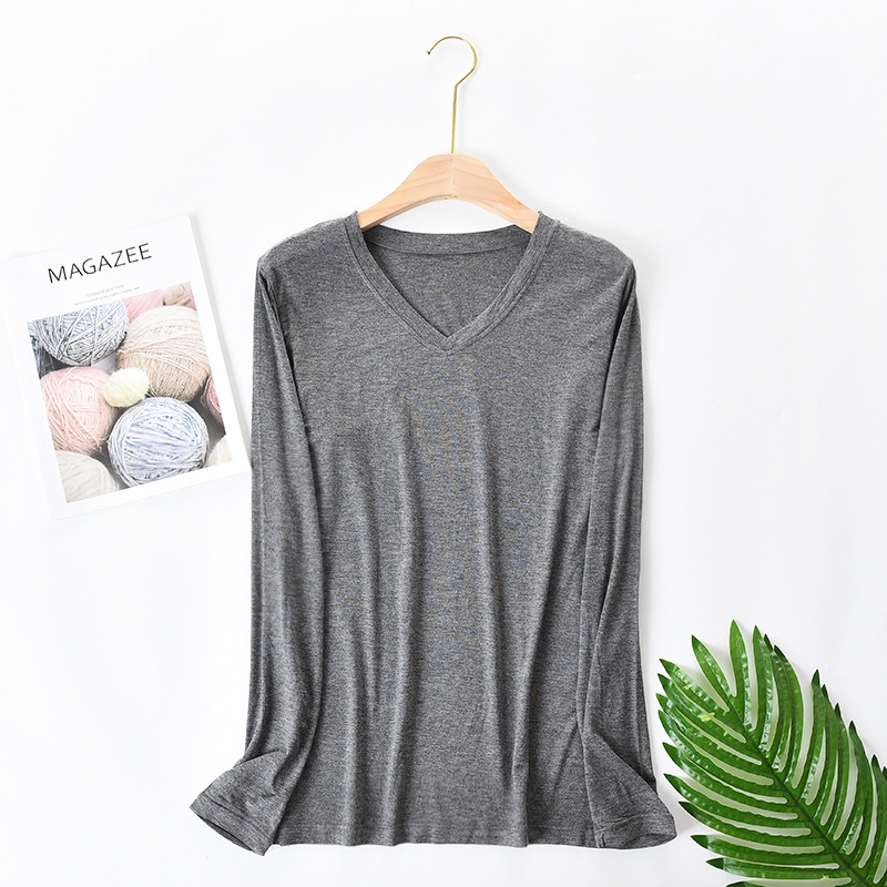 Vyrų modalinis ilgomis rankovėmis marškinėliai su apvalia kakleliu, vienos spalvos, 95% modal, svoris 181–200 g/m2